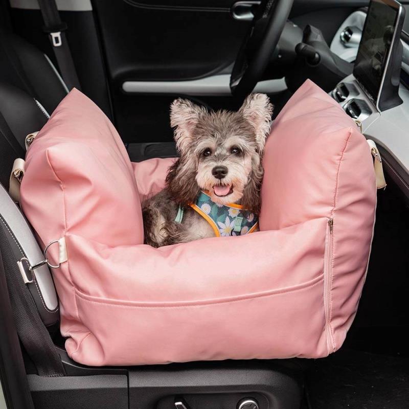 Pink Waterproof Dog Car Seat Bed