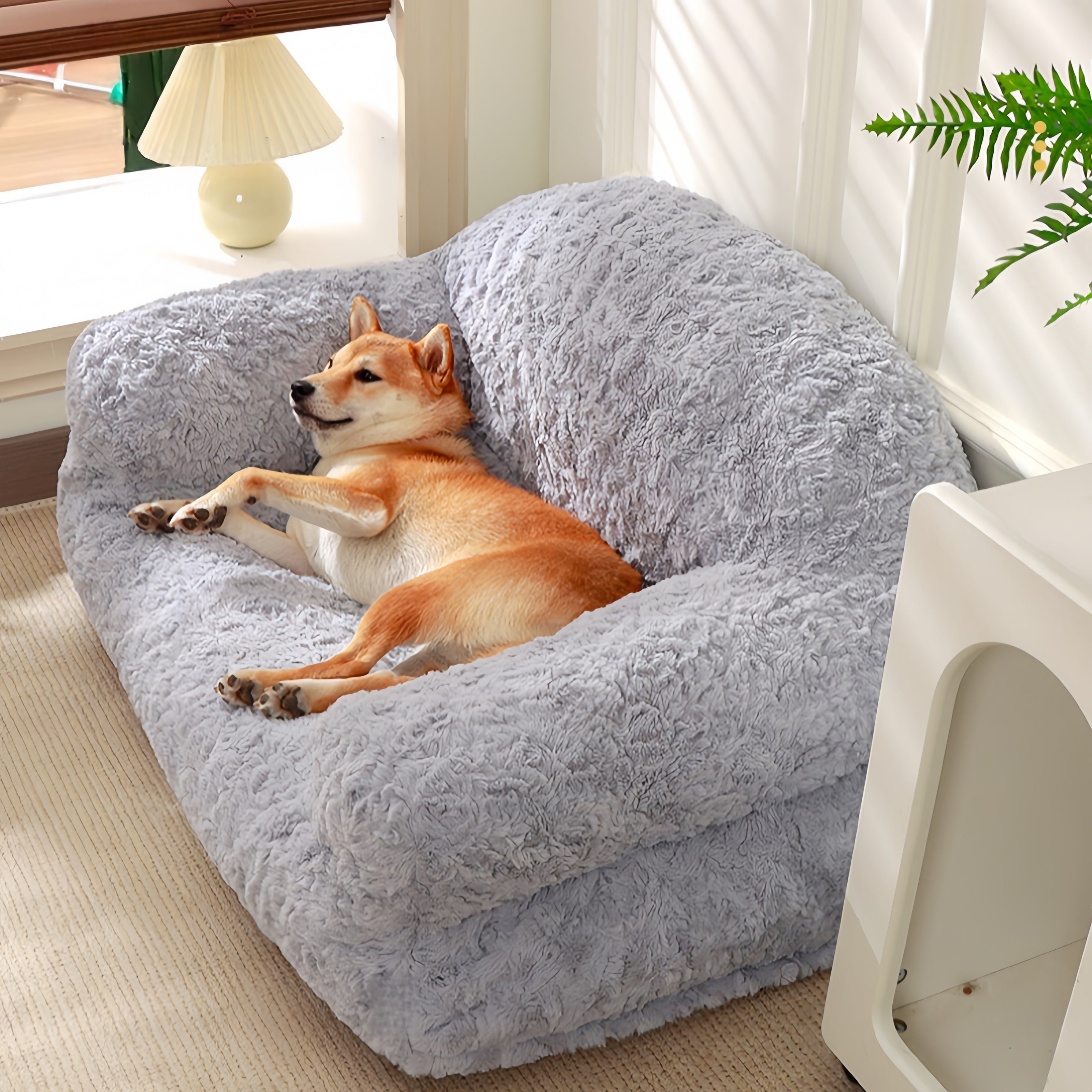 Furry Warm Washable Bloster Dog Sofa Bed