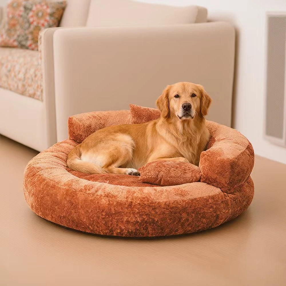 Maison Velvet Haven Anti-Scratch Orthopedic Donut Bed with Pillow