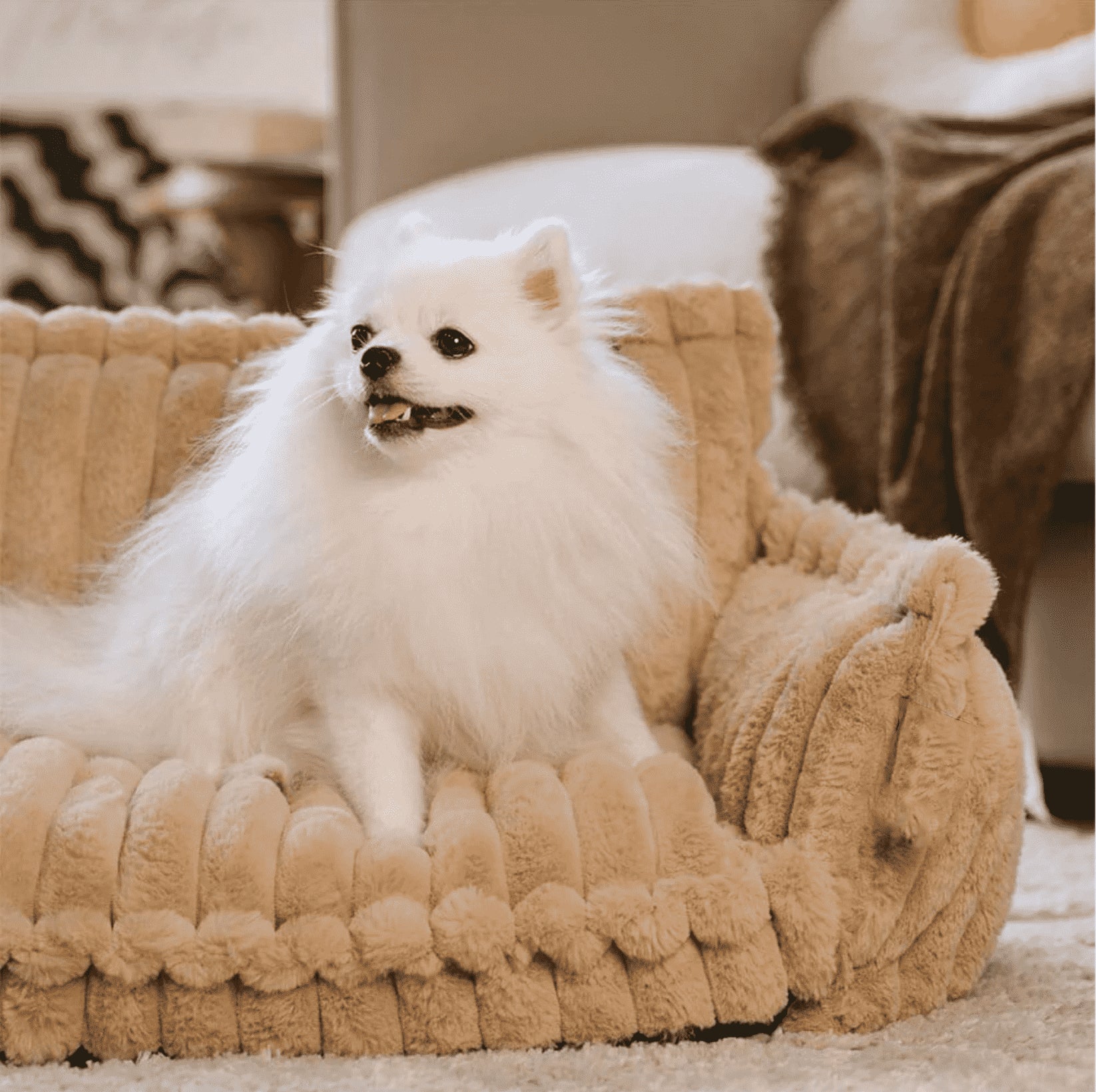Fluffy Soft Orthopedic Dog Sofa Bed with Pillow
