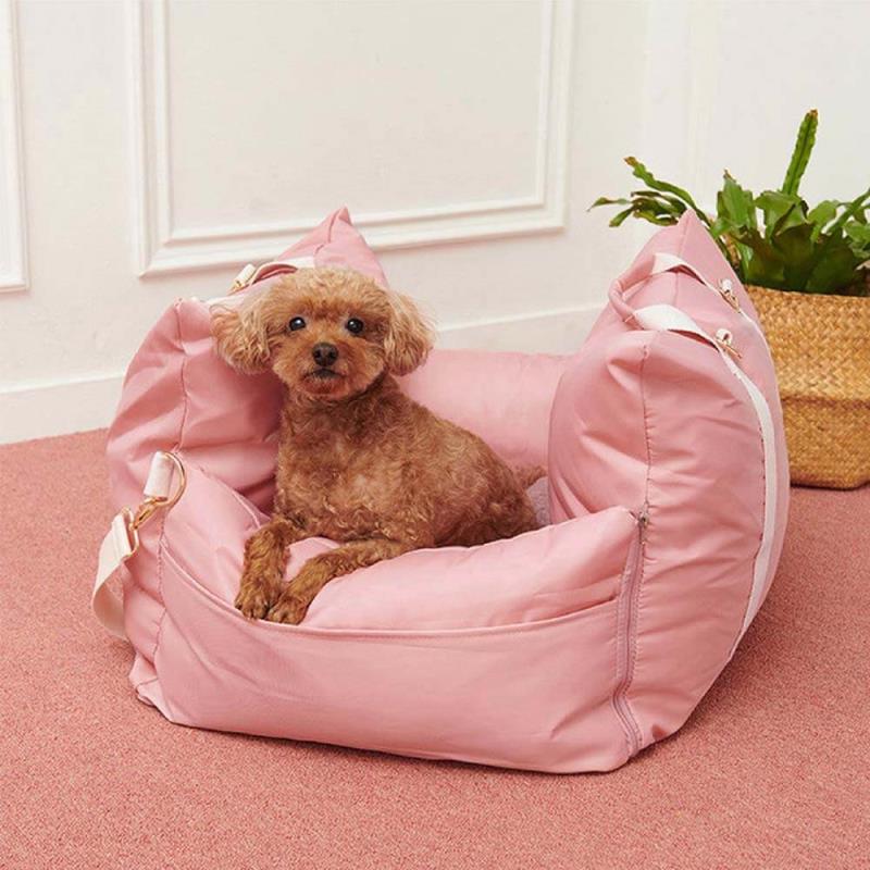 Pink Waterproof Dog Car Seat Bed