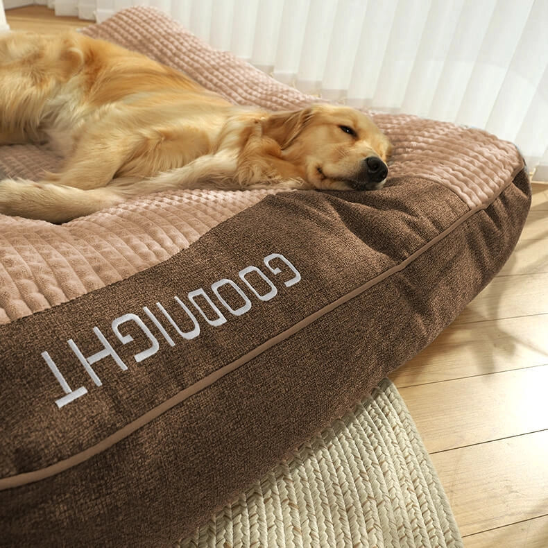 Brown Scratch-resistant Spine Protection Large Washable Pet Cushion Bed