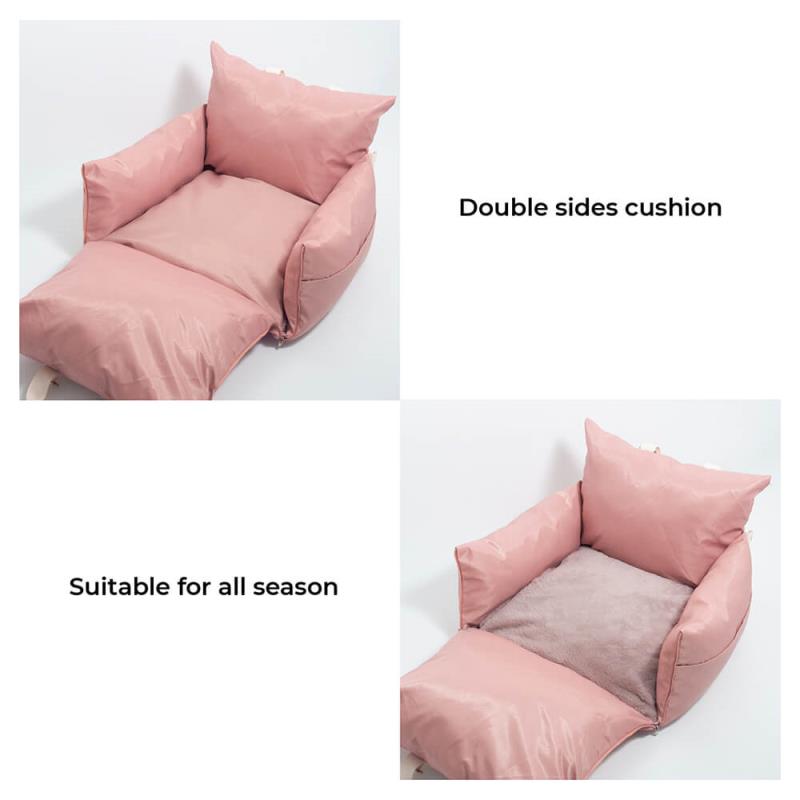 Pink Waterproof Dog Car Seat Bed
