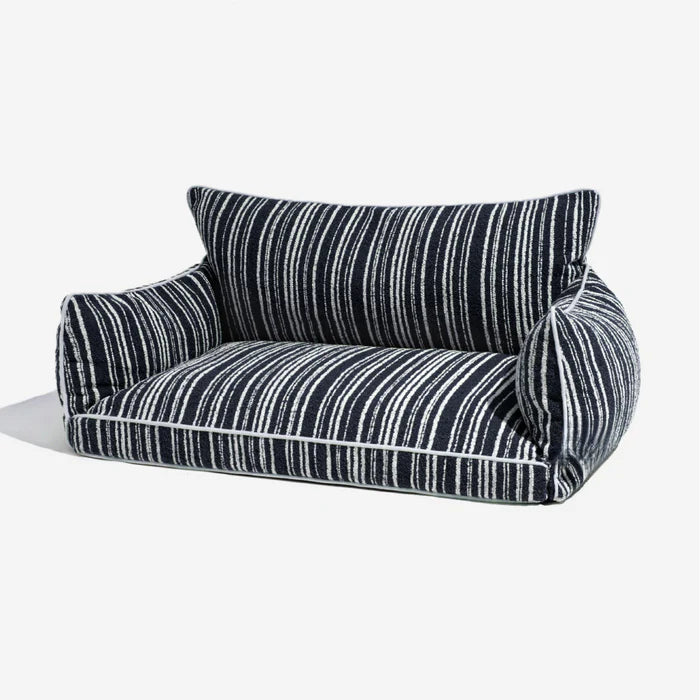 Cozy Textured Stripe Dog Sofa Bed
