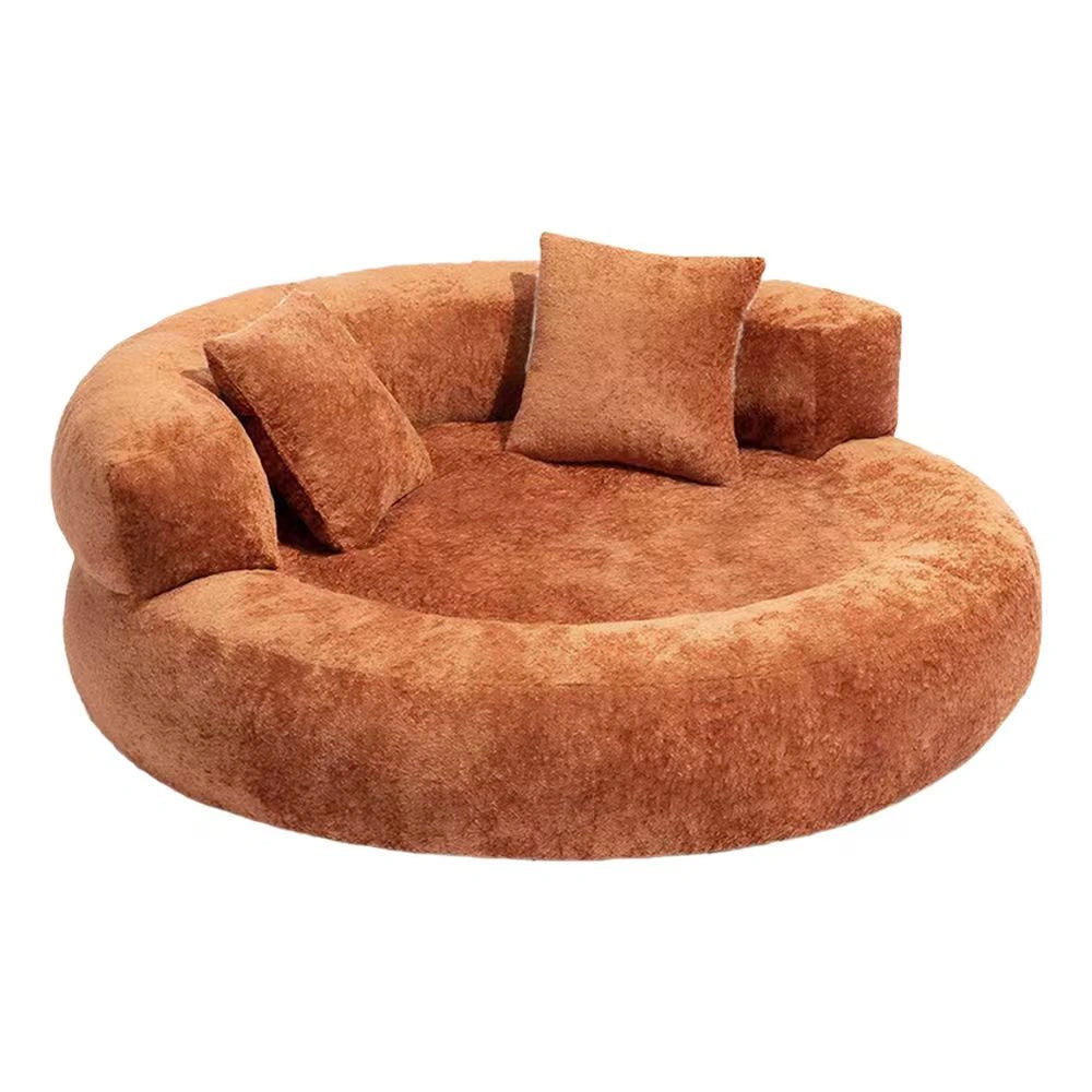 Maison Velvet Haven Anti-Scratch Orthopedic Donut Bed with Pillow