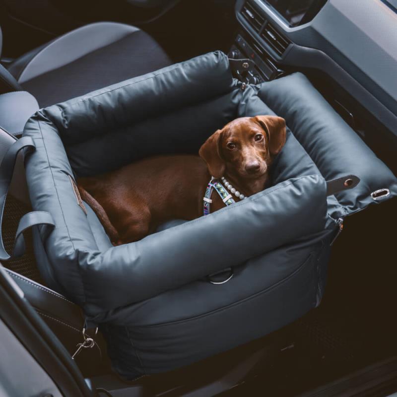 Dark blue Premium Dog Car Elevated Bed