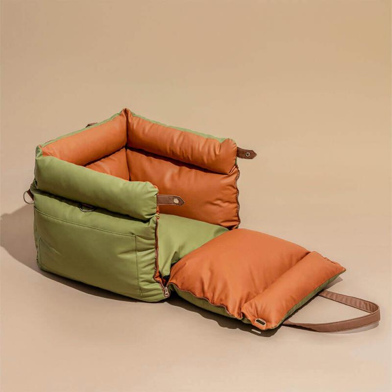 Olive Green Premium Dog Car Elevated Bed