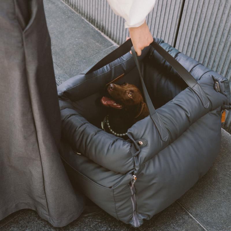 Dark blue Premium Dog Car Elevated Bed