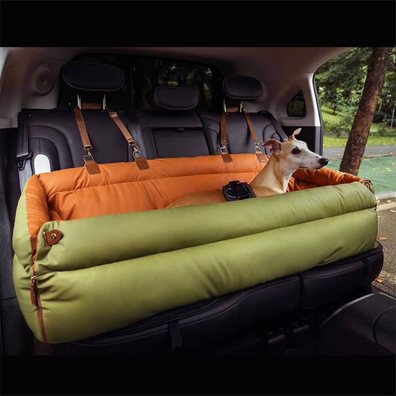 Olive Green Premium Dog Car Elevated Bed