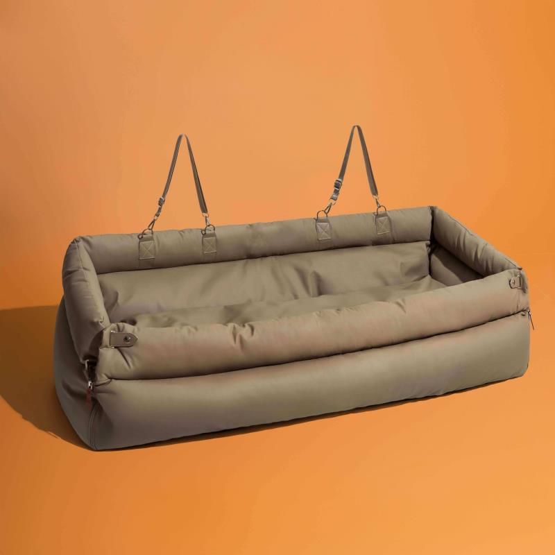 Beige Premium Dog Car Elevated Bed