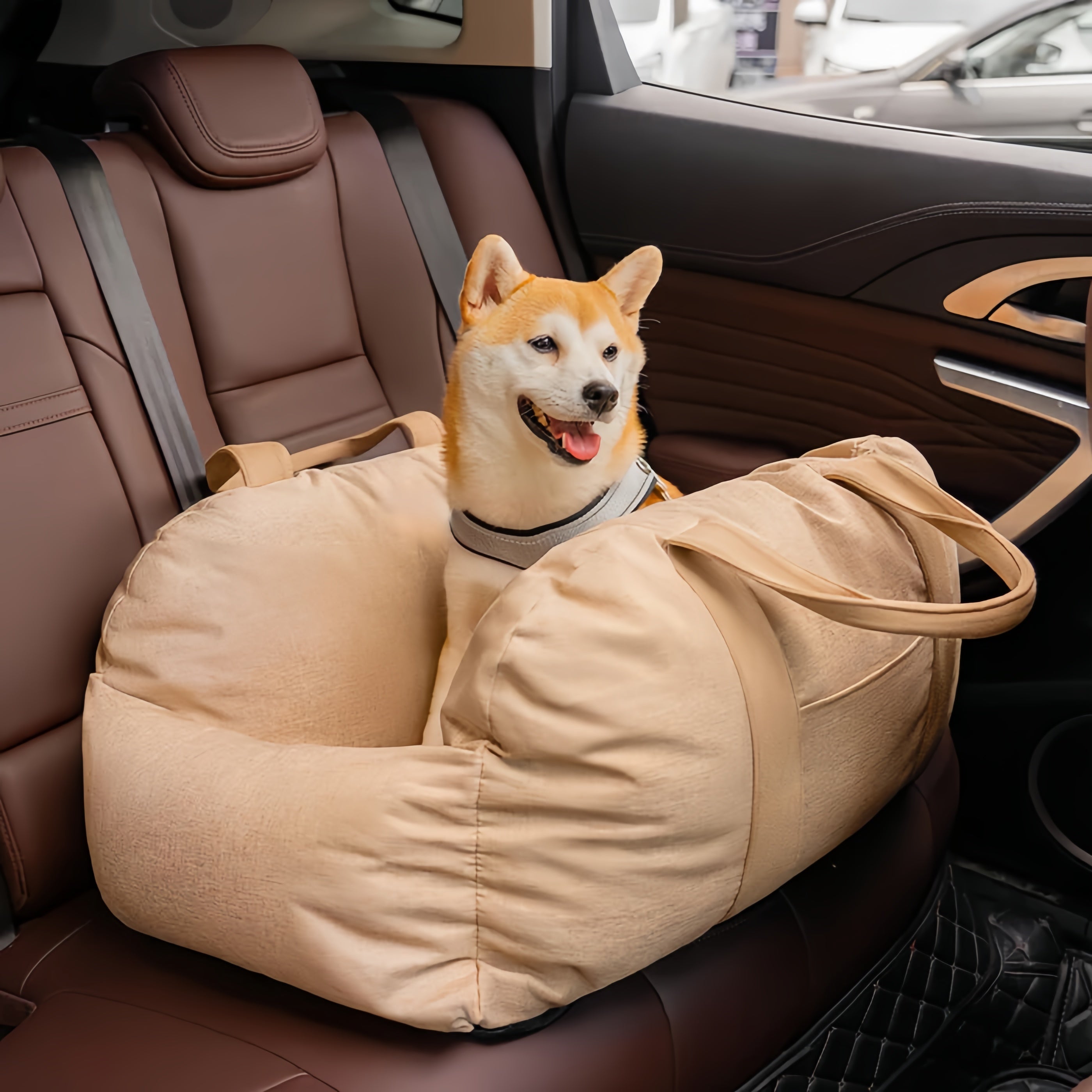 Anti-Scratch Portable Dog Car Seat Bed