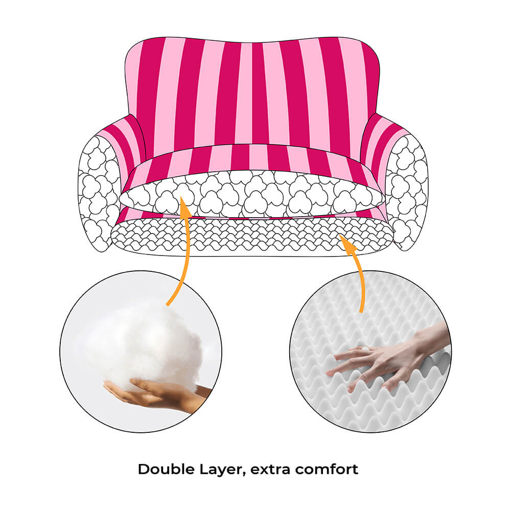 Pink Strip Faux Lambswool Pet Sofa Bed