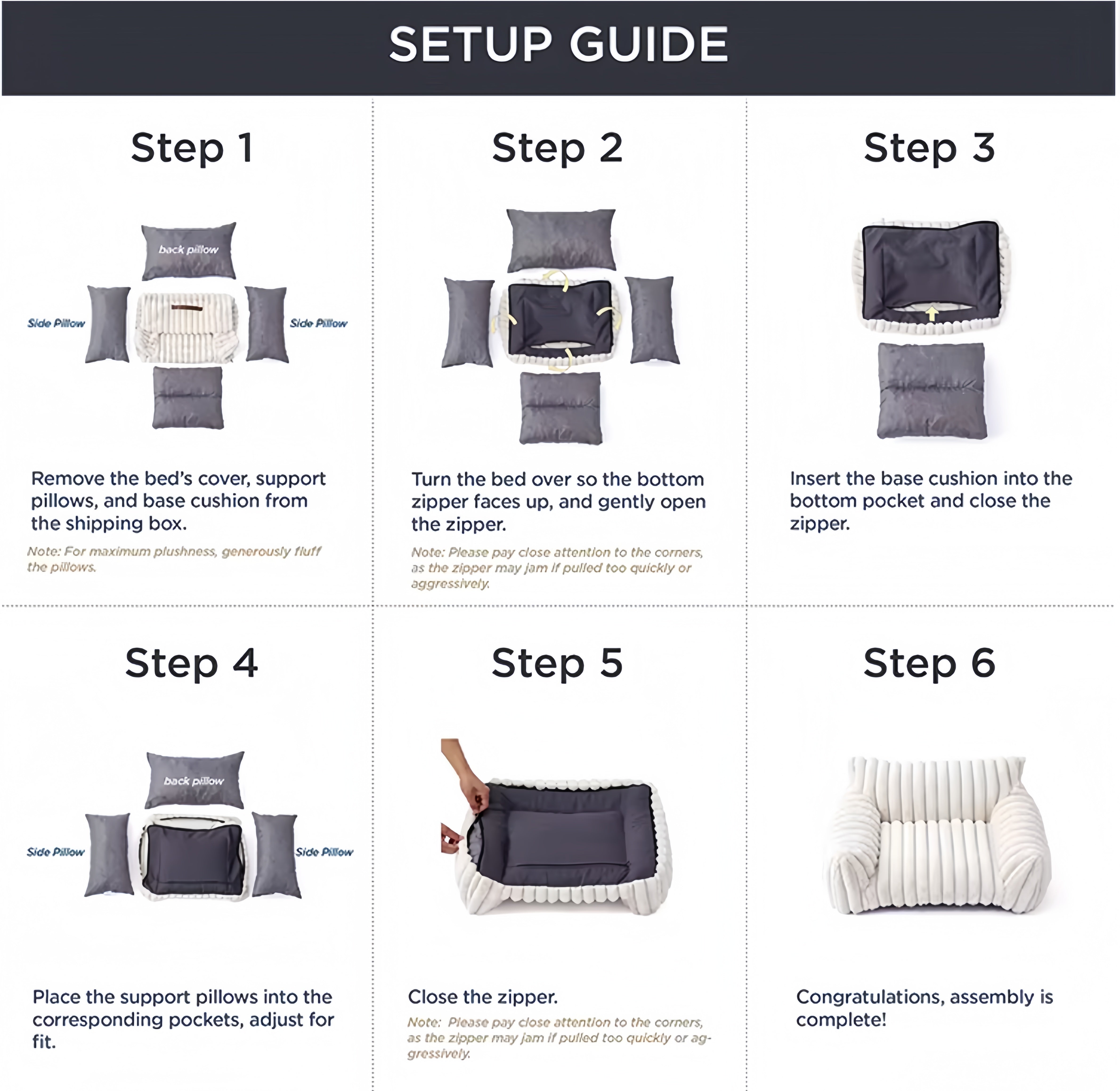 Fluffy Soft Orthopedic Dog Sofa Bed with Pillow