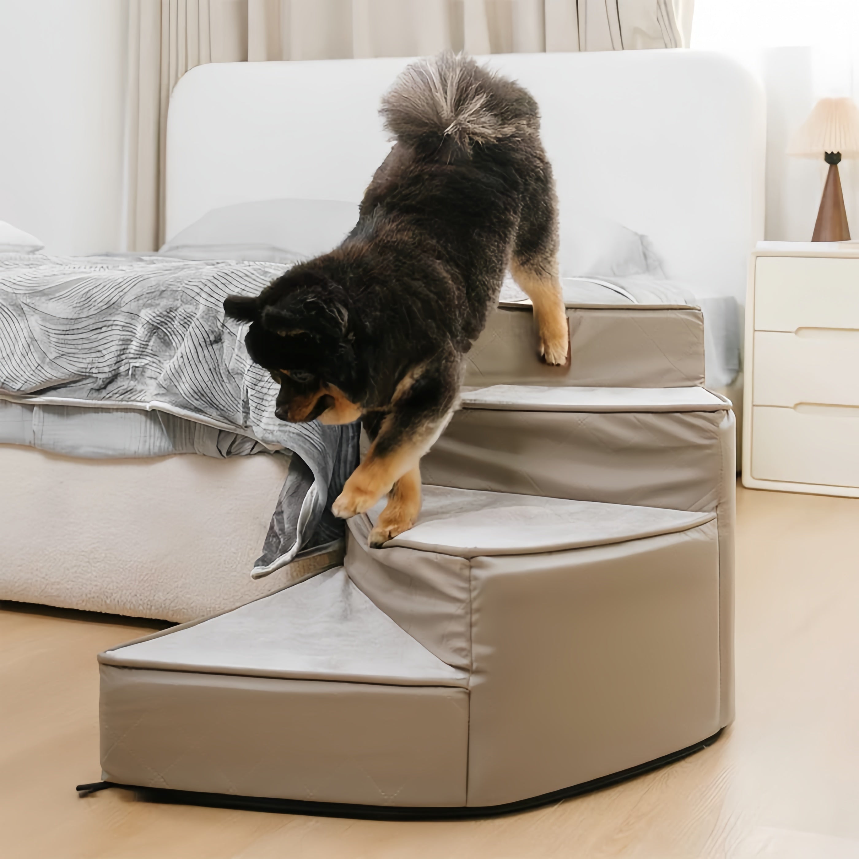 Water-Repellent Faux Leather Pet Dog Ramp Stairs