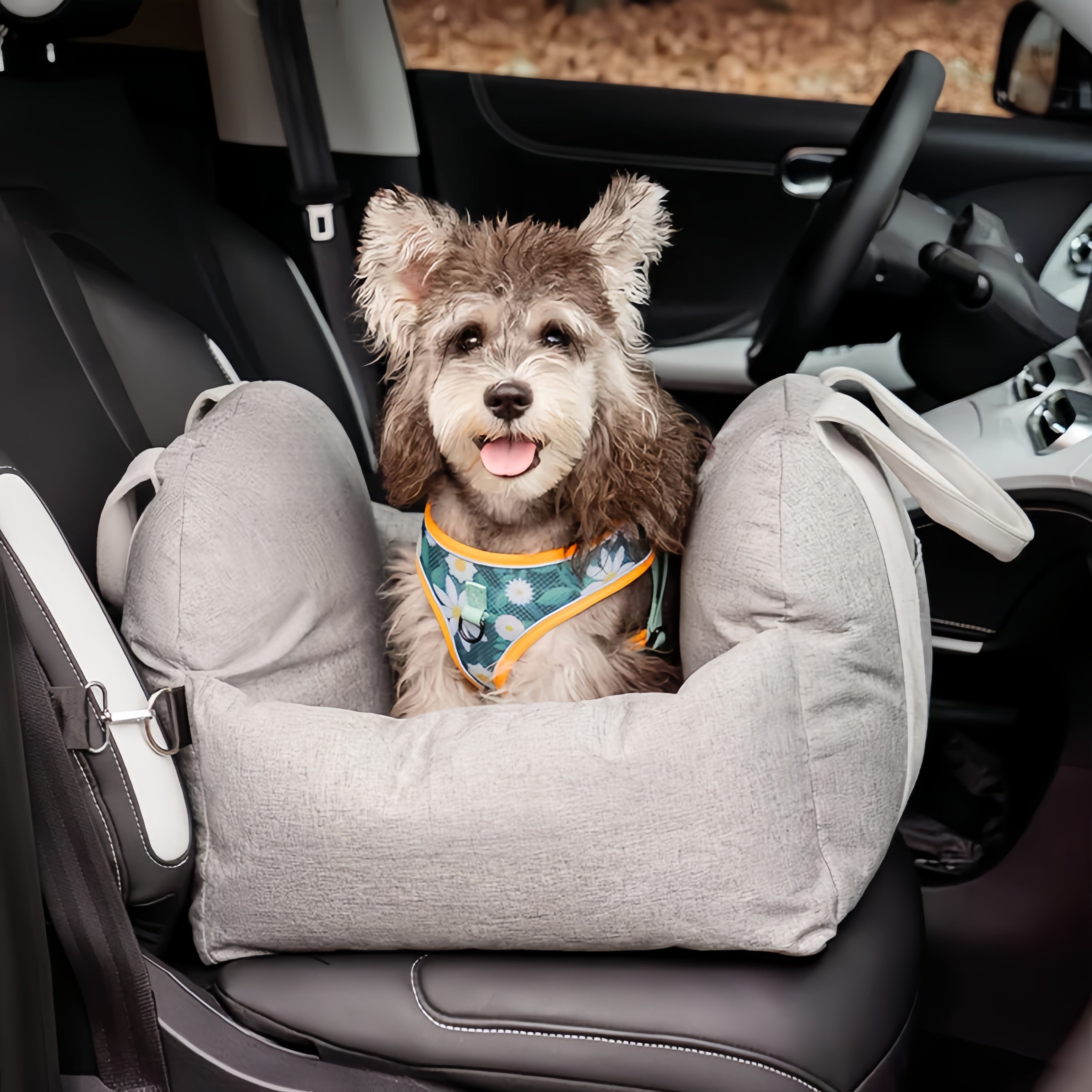 Anti-Scratch Portable Dog Car Seat Bed