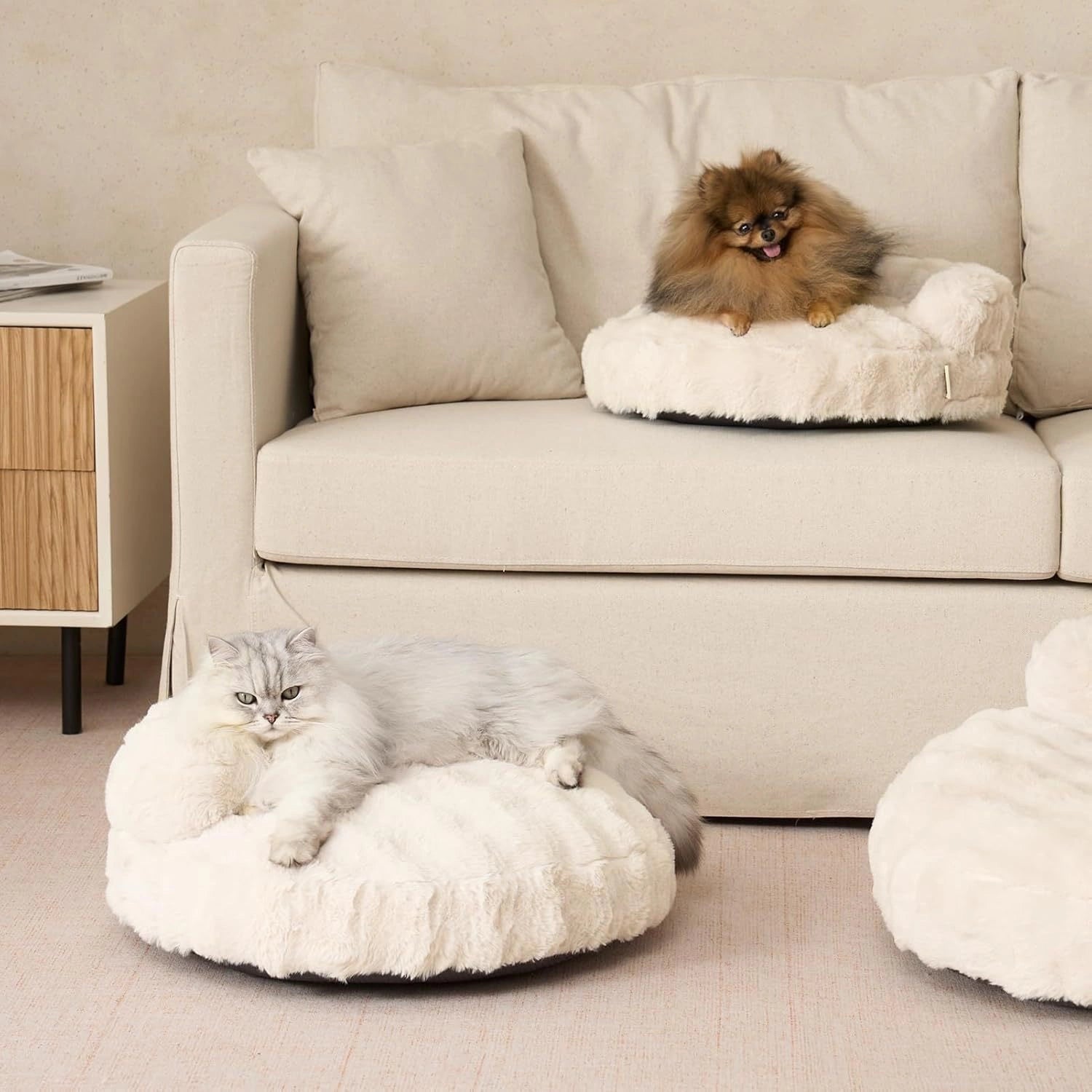 Faux Fur Pet Bolster Bed