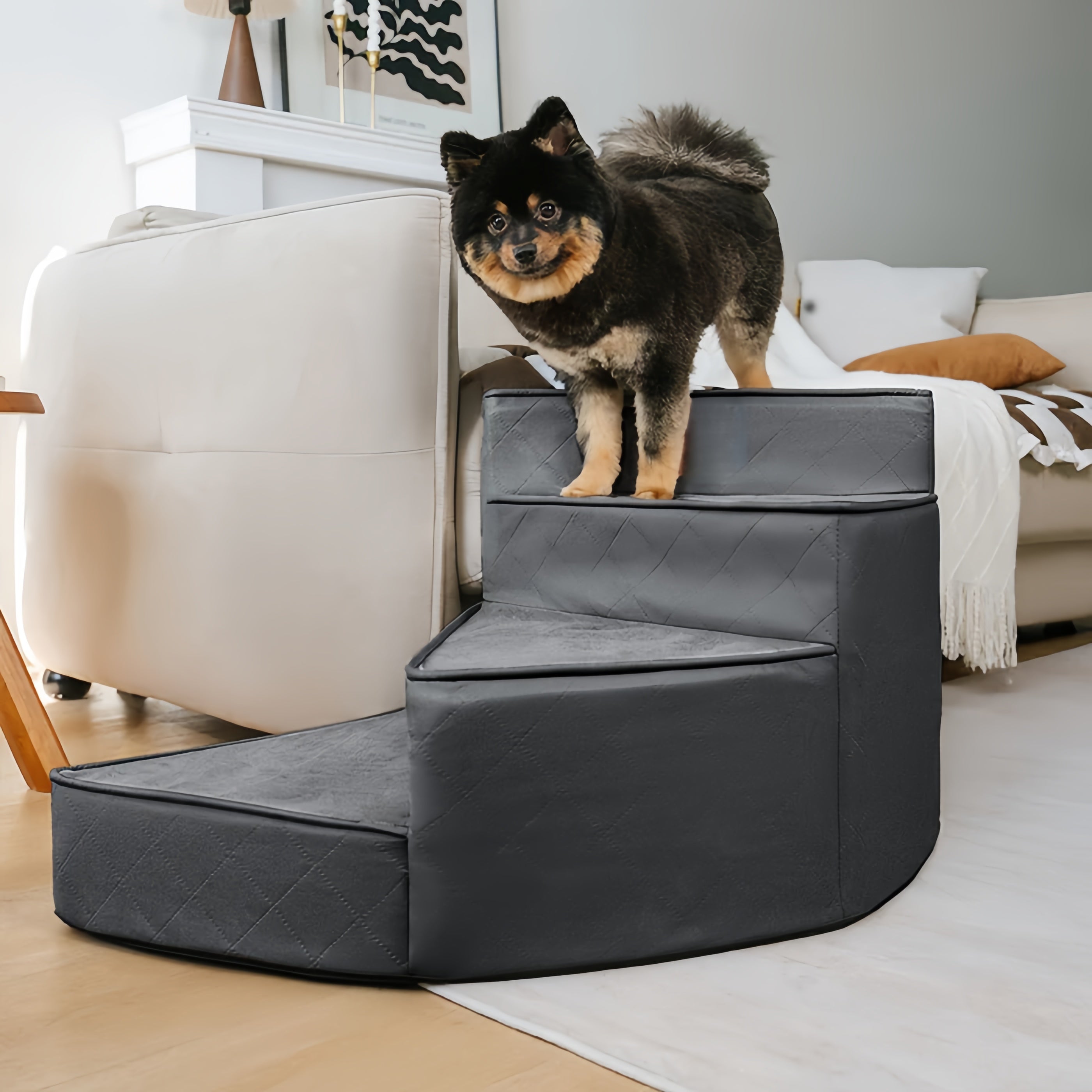 Water-Repellent Faux Leather Pet Dog Ramp Stairs