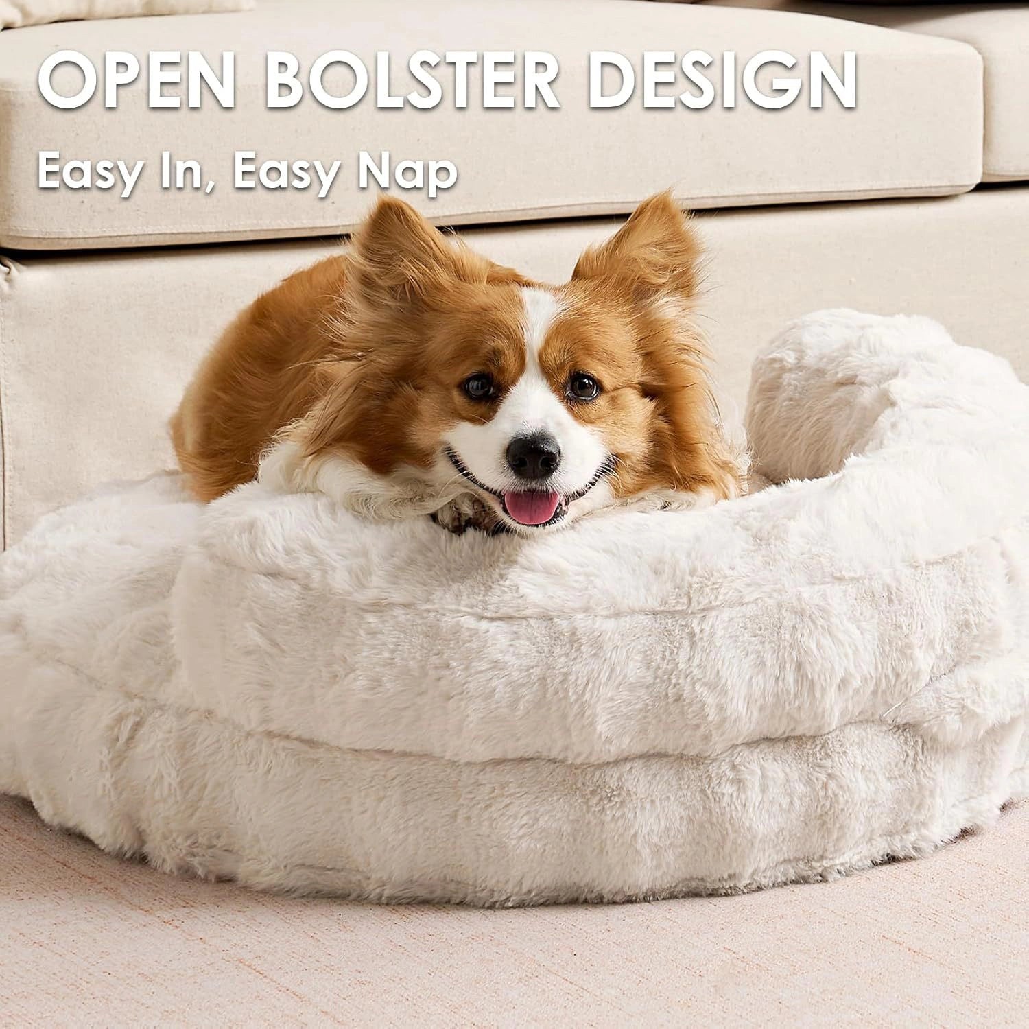 Faux Fur Pet Bolster Bed