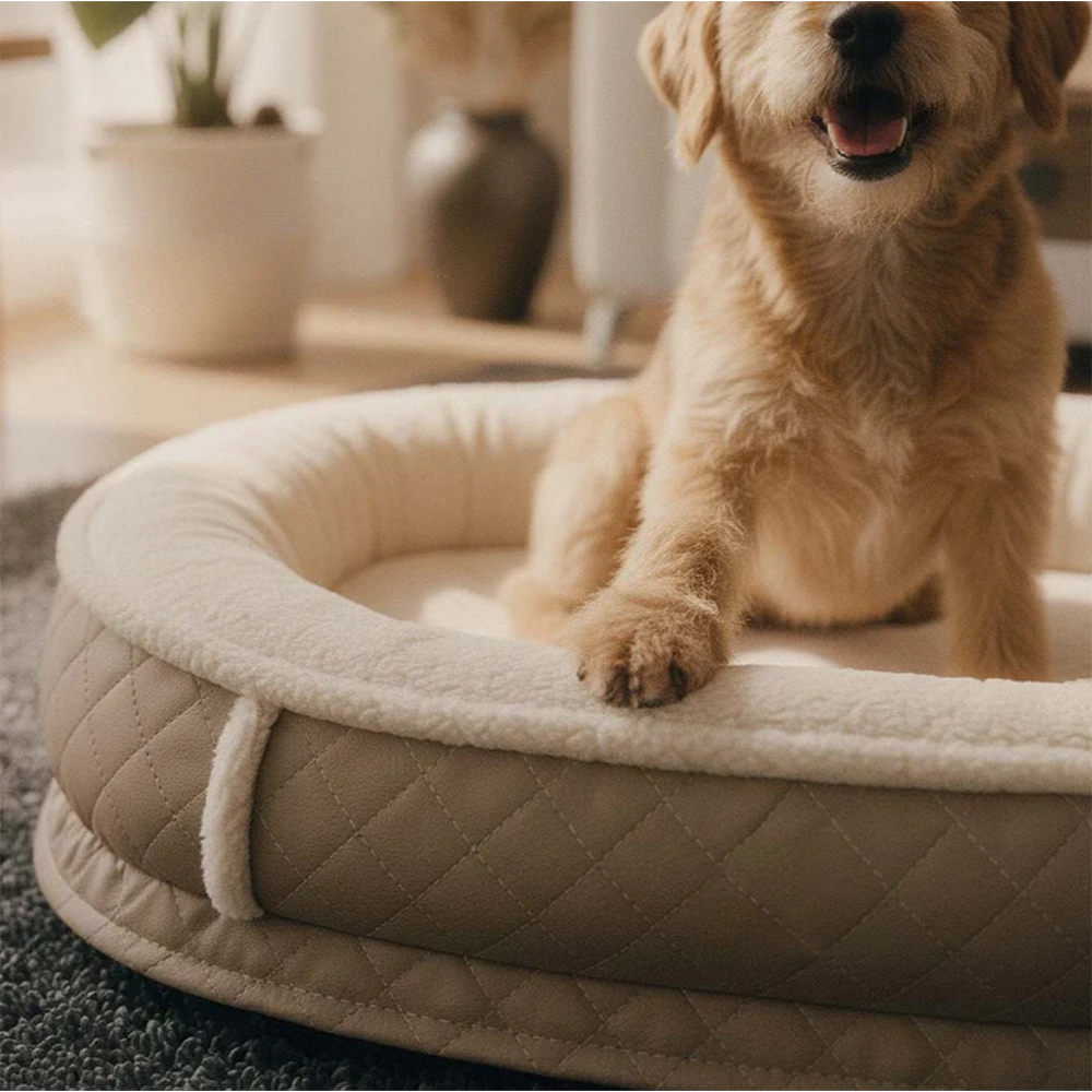Faux Leather Luxe Orthopedic Donut Bed
