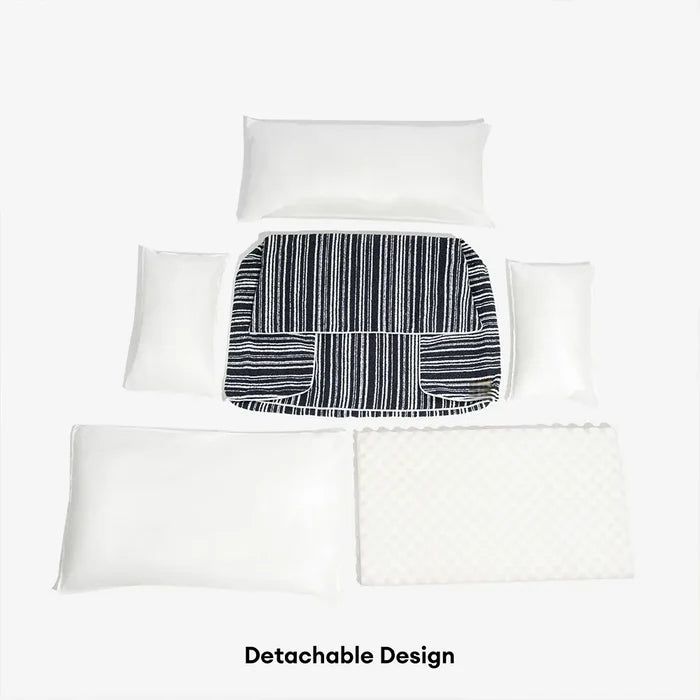 Cozy Textured Stripe Dog Sofa Bed