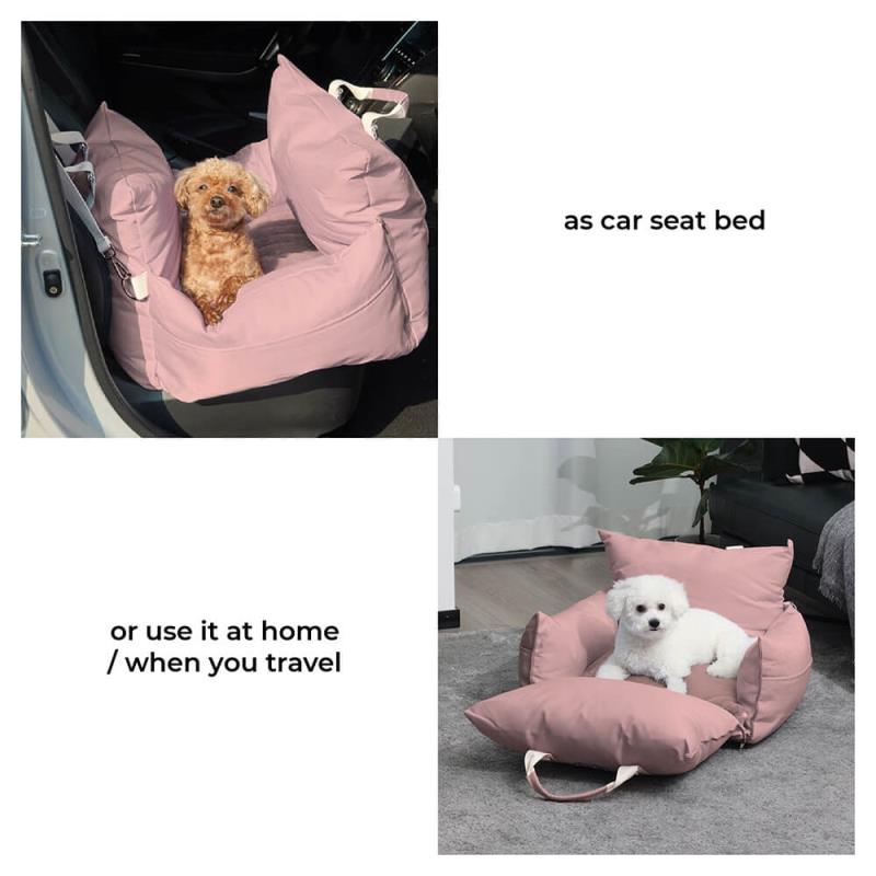 Pink Waterproof Dog Car Seat Bed