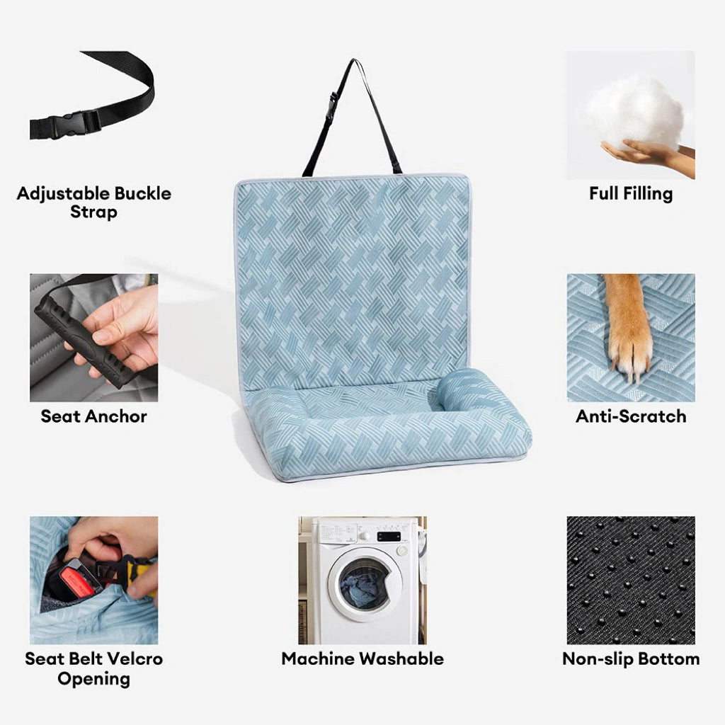 IceWeave Cooling Bolster Back Seat Dog Bed