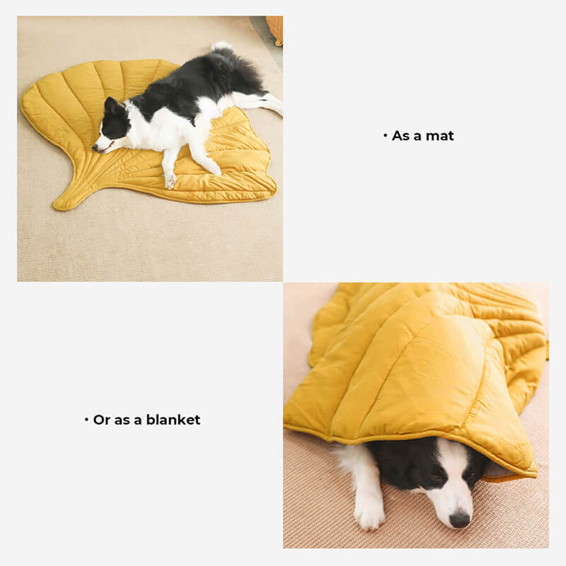 Yellow Leaf Dog Blanket