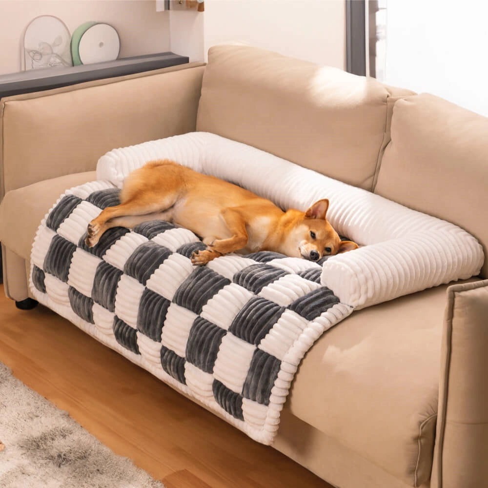Cozy Plaid Dog Mat Couch Protector Cover