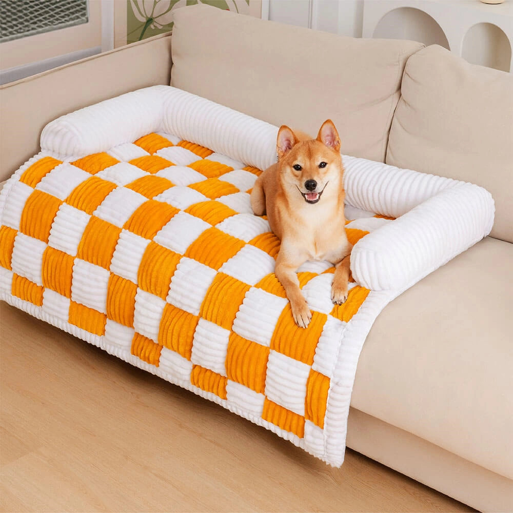 Cozy Plaid Dog Mat Couch Protector Cover