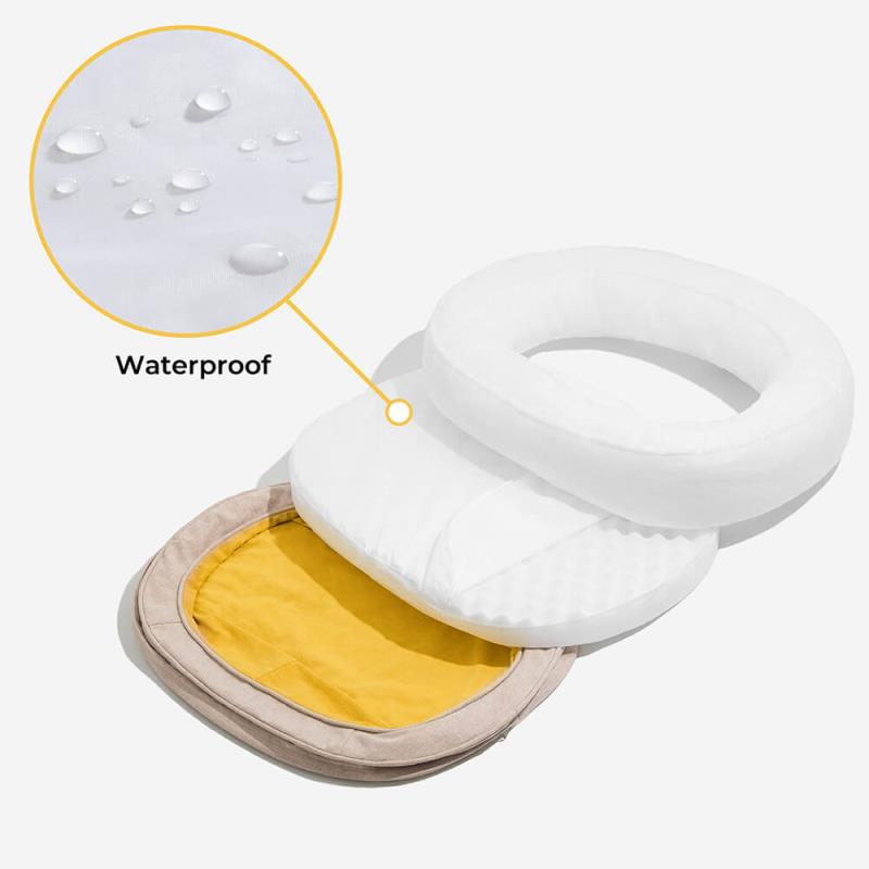 Yellow Donut Orthopedic Dog Bed