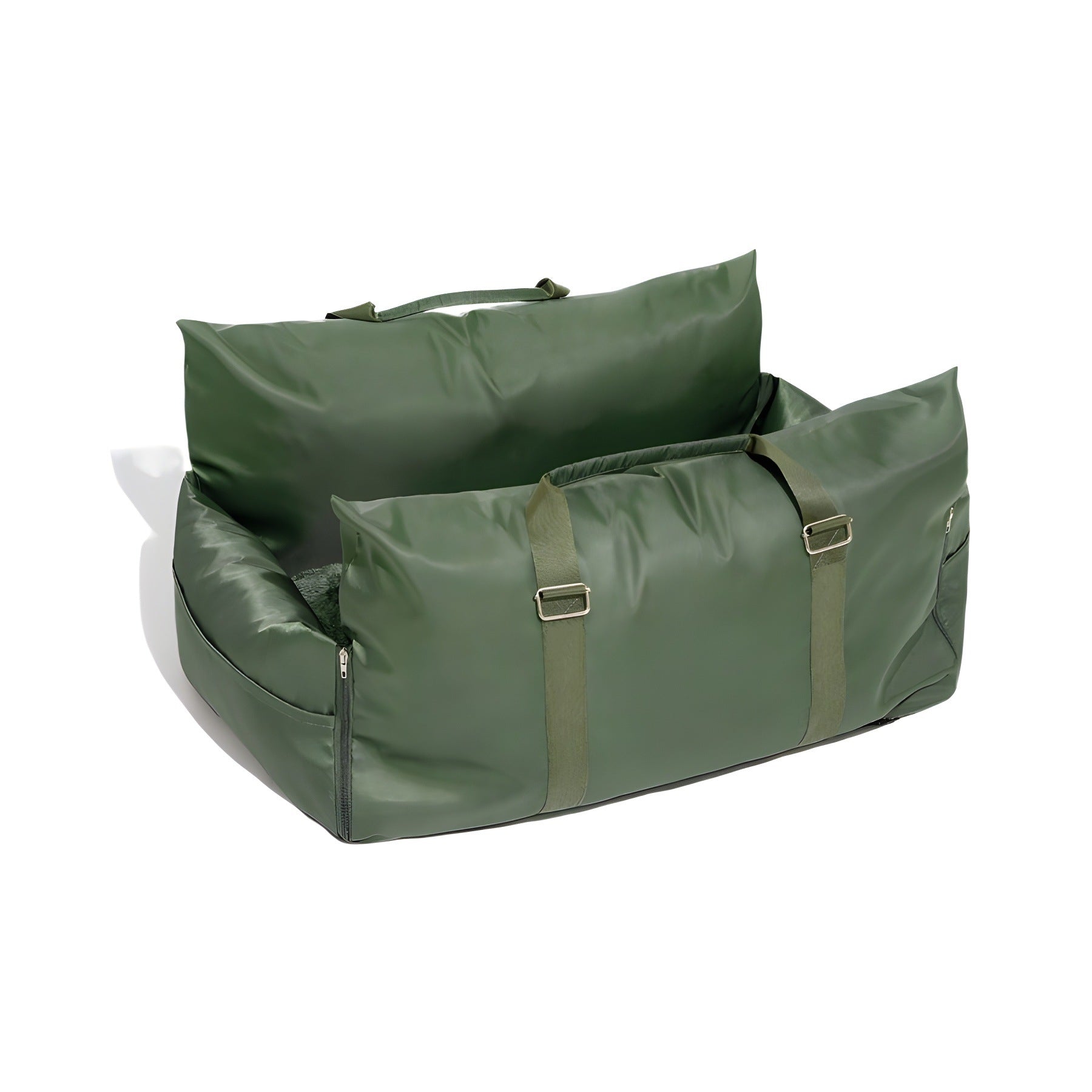 Olive Green Waterproof Dog Car Seat Bed