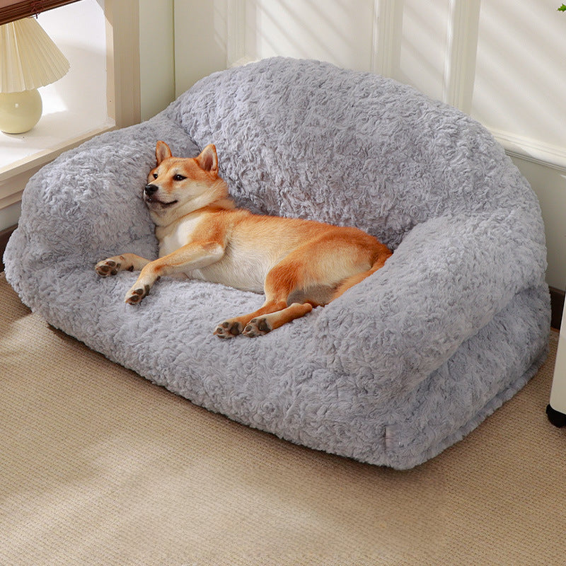Furry Warm Washable Bloster Dog Sofa Bed