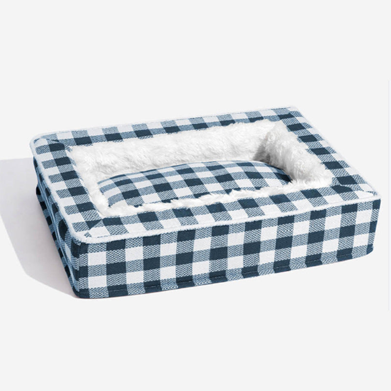 Christmas Cozy Dog Calming Bed-Blue