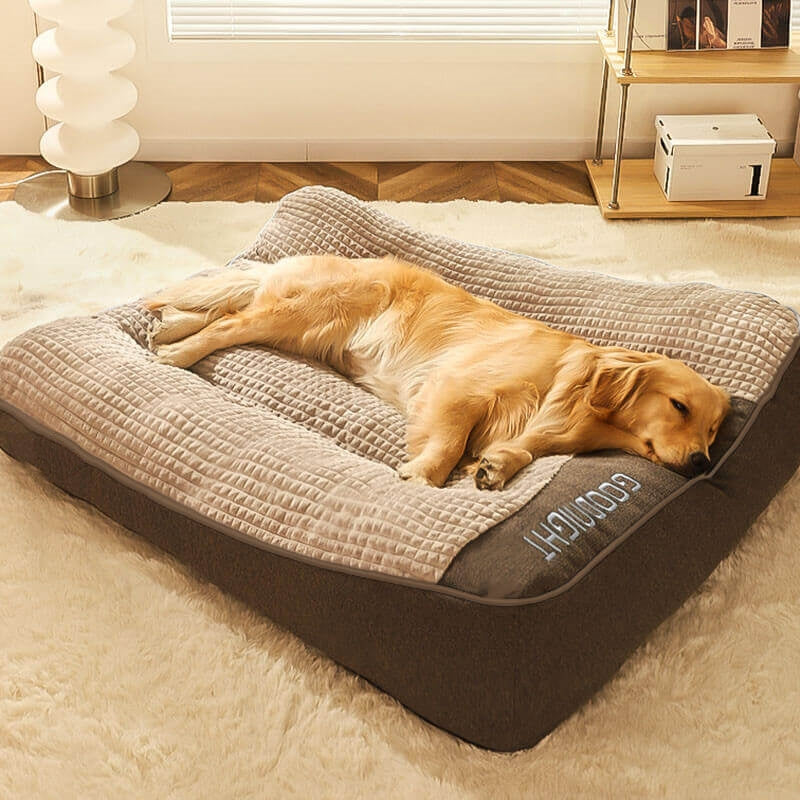 Brown Scratch-resistant Spine Protection Large Washable Pet Cushion Bed