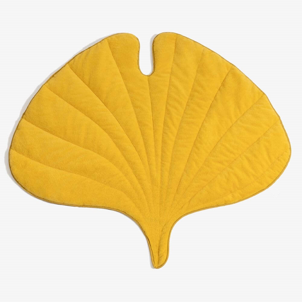 Plush Yellow Leaf Dog Blanket