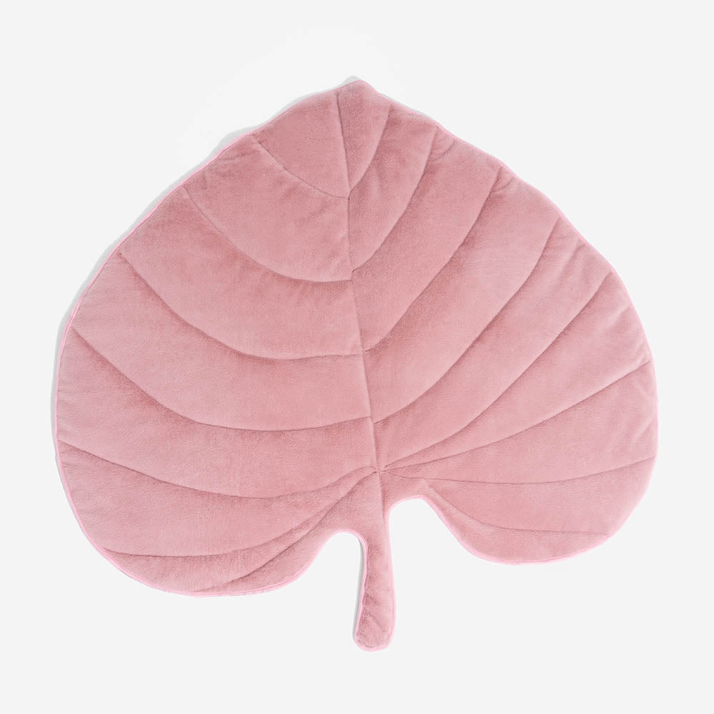 Plush Pink Leaf Dog Blanket