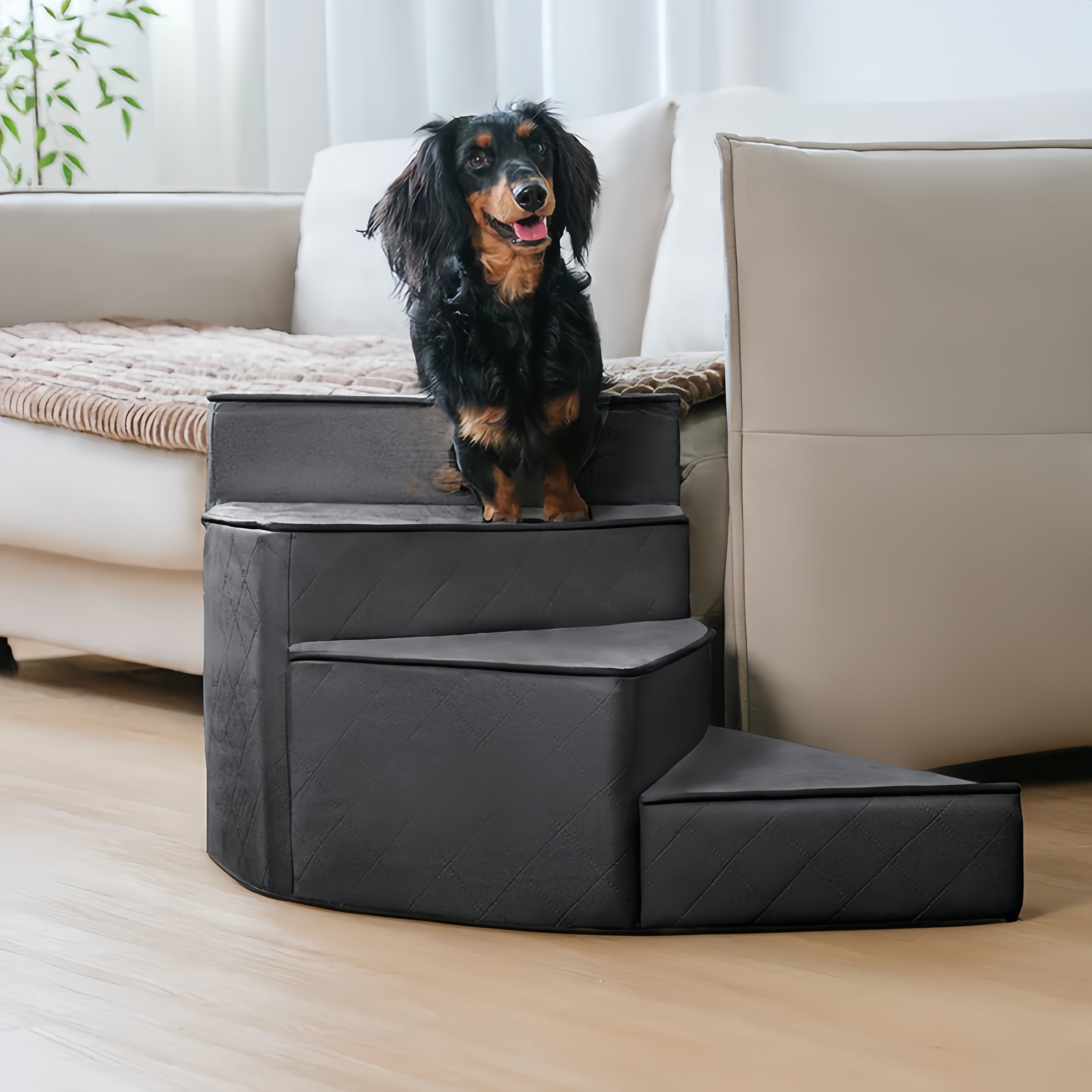 Water-Repellent Faux Leather Pet Dog Ramp Stairs