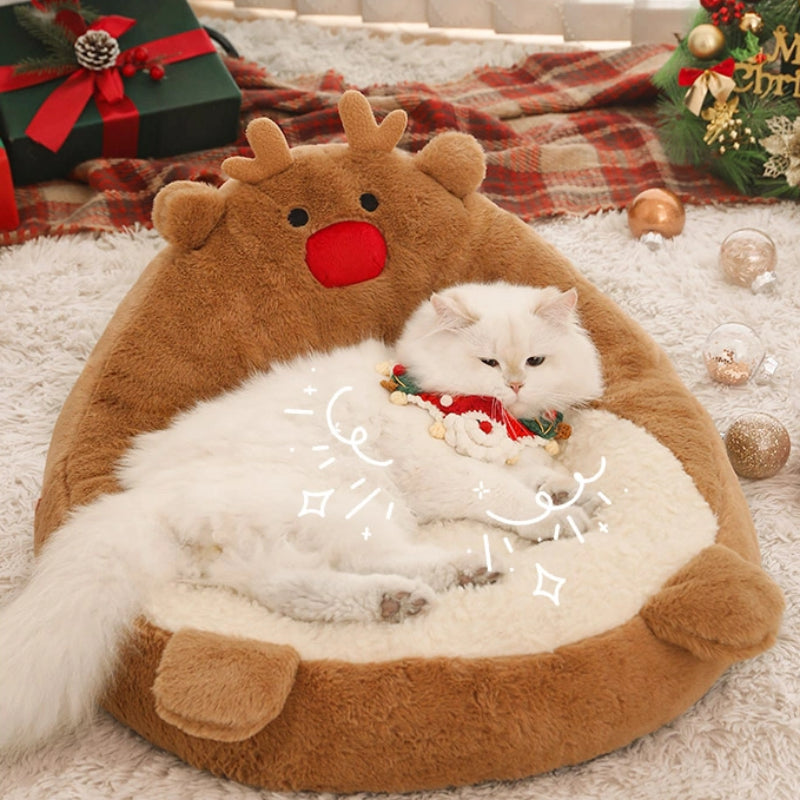 Chritstmas Reindeer Pet Calming Bed