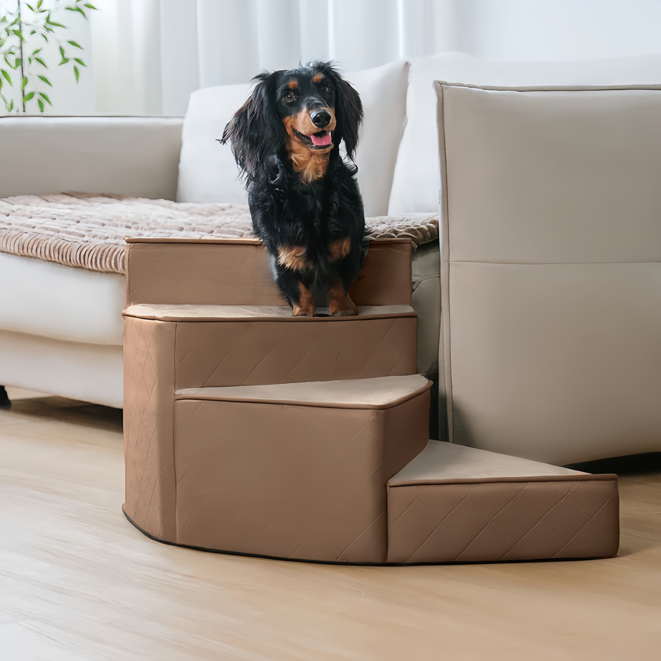 Water-Repellent Faux Leather Pet Dog Ramp Stairs