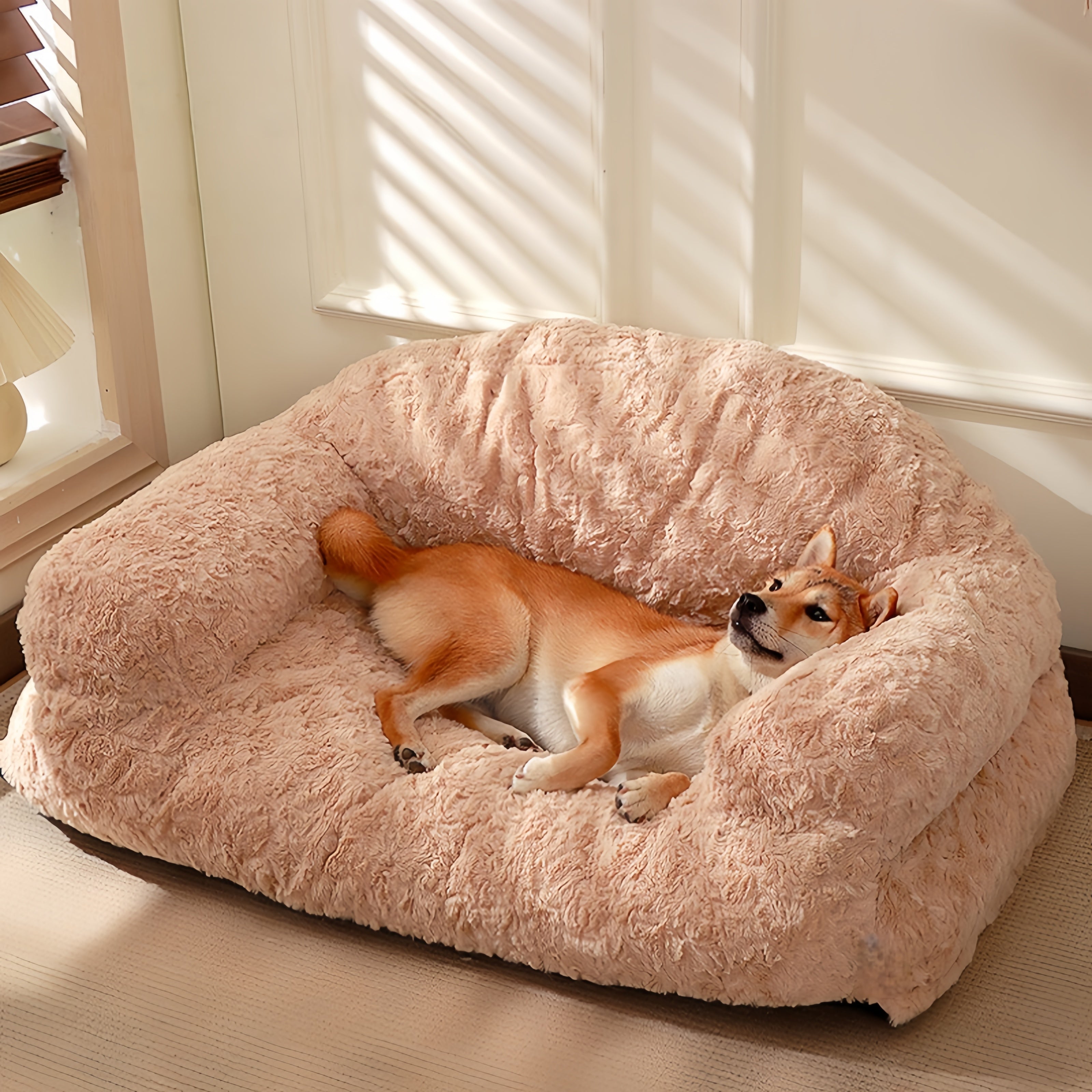 Furry Warm Washable Bloster Dog Sofa Bed