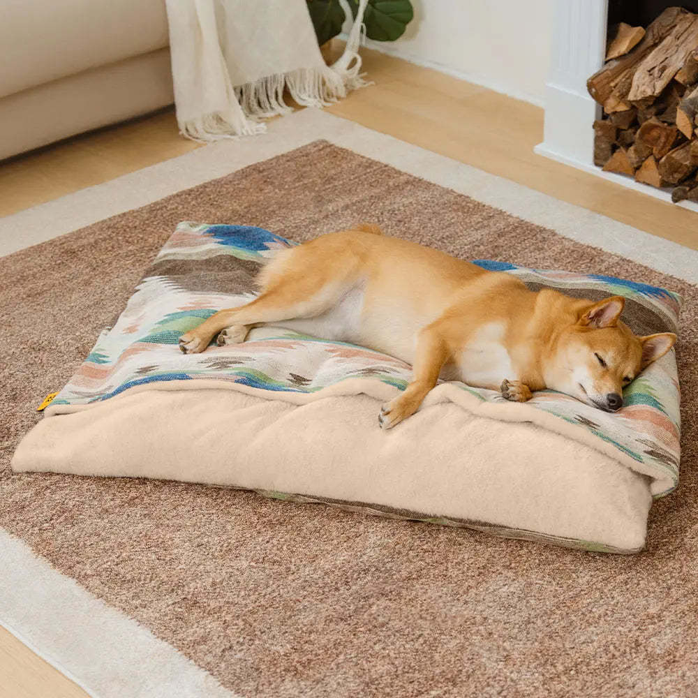 Green Bohemian Calming Dog Bed
