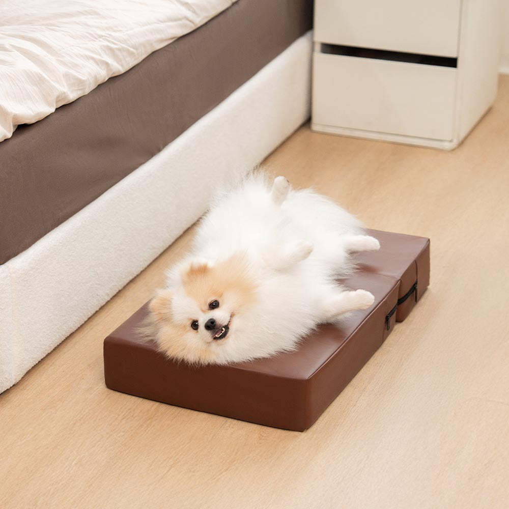 Waterproof PU Leather Multi-Tier Pet Stairs-Coffee