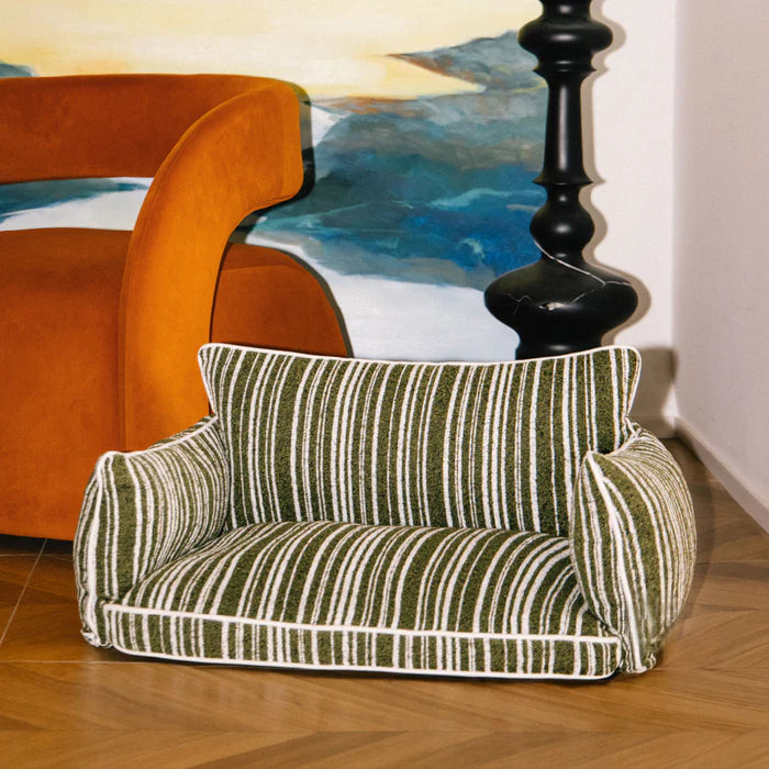 Cozy Textured Stripe Dog Sofa Bed