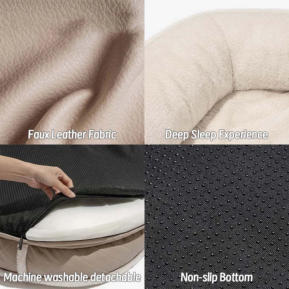 Faux Leather Luxe Orthopedic Donut Bed