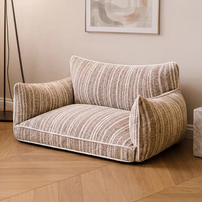 Cozy Textured Stripe Dog Sofa Bed