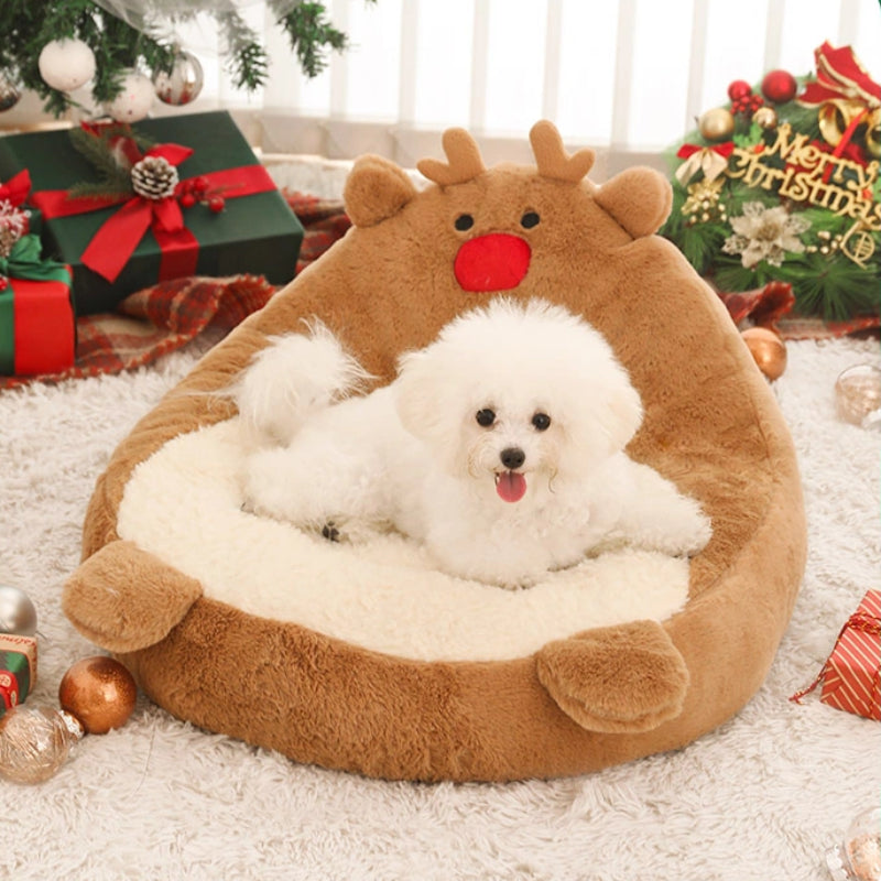 Chritstmas Reindeer Pet Calming Bed