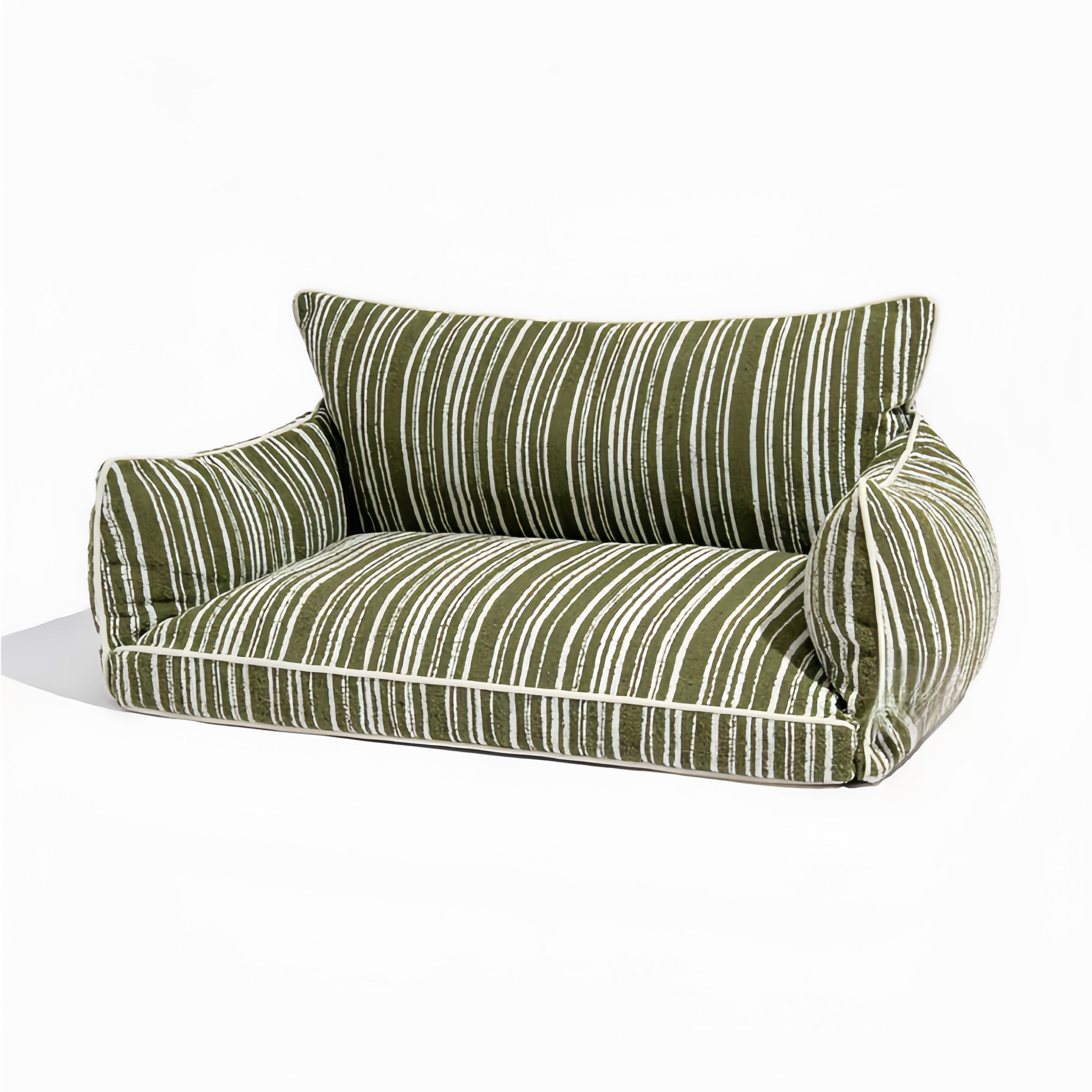 Cozy Textured Stripe Dog Sofa Bed