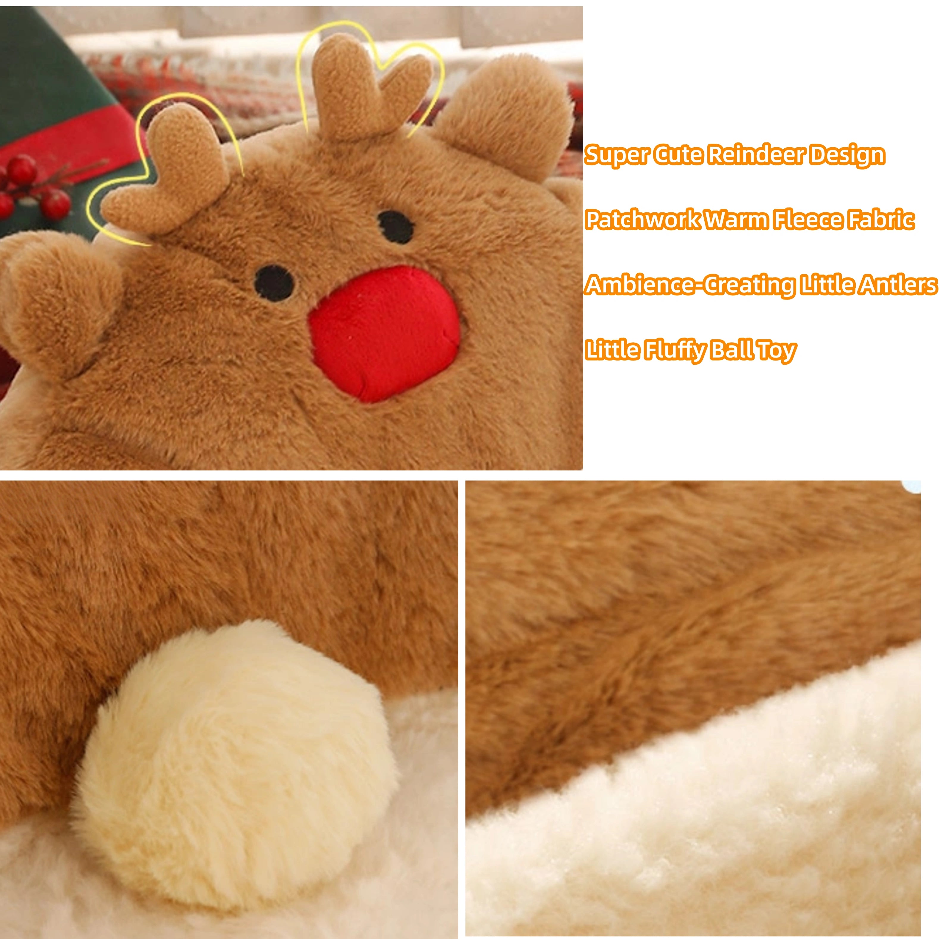 Chritstmas Reindeer Pet Calming Bed