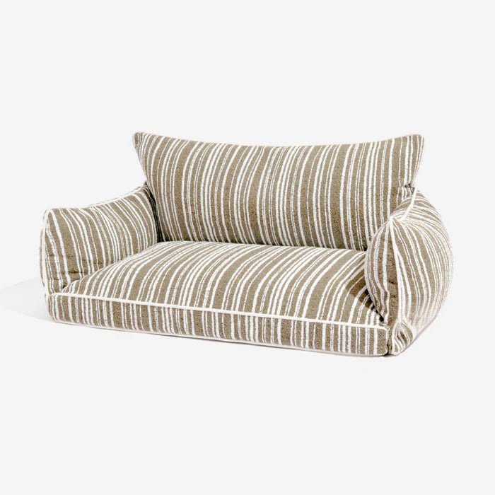 Cozy Textured Stripe Dog Sofa Bed