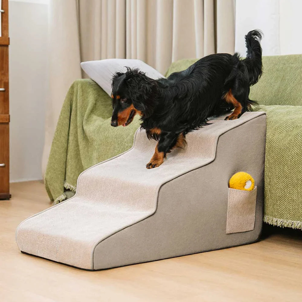 Joint Care Extra Wide Non-Slip High-Bounce Pet Stairs-Easy Climb Ramp